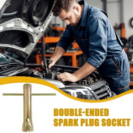 Spark Plug Wrench - Spark Plug Remover | Double Head Tubular Wrench for Motorcycle Engine Car Tire Change Truck Boat Machinery Mechanic Automotive Industrial