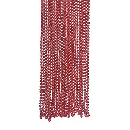 RED METALLIC BEADS NECKLACE 4DZ - Jewelry - 48 Pieces