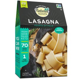 Natural Heaven Hearts of Palm Lasagna Noodles – Low-Carb Lasagna Sheets, Gluten-Free Pasta, Keto Friendly, Plant-Based Healthy Food, 9 Oz