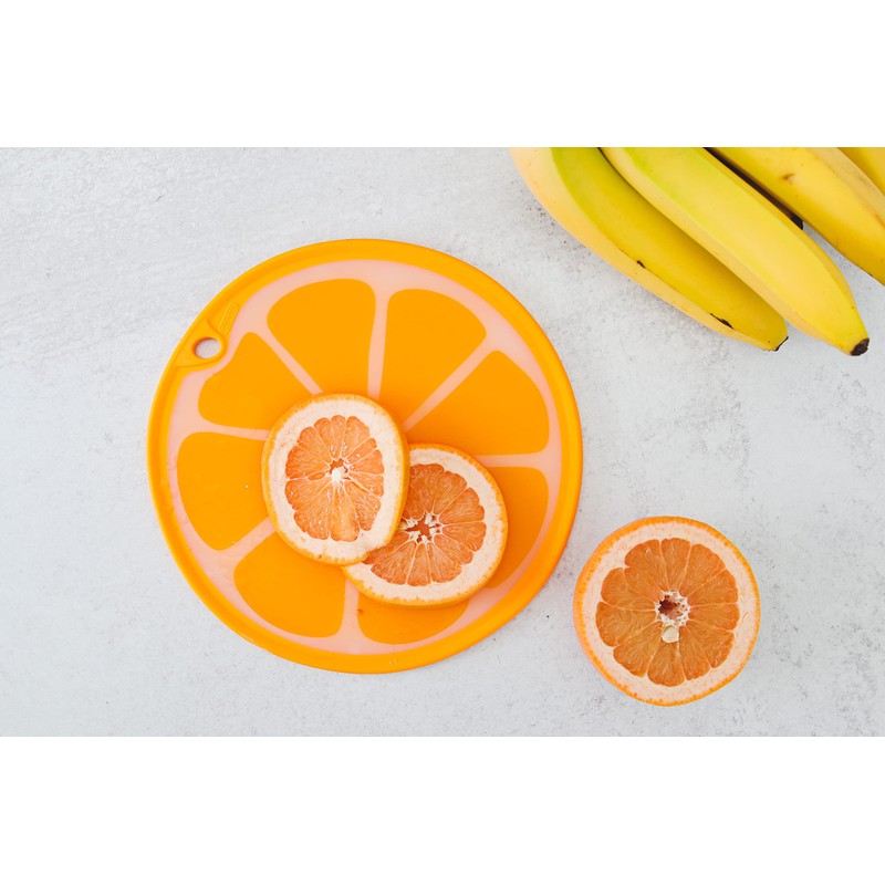 Dexas Citrus Slice Cutting Board/Serving Board 9 inches, Orange