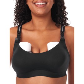 Momcozy Pumping Bra for Wearable Breast Pump, Nursing & Pumping Bra in One, Hands Free Pump Bra Suitable for M5, S12 Pro, etc Black