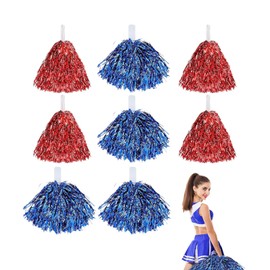 Pack of 8 Pompoms, Cheerleader, Pompoms Cheerleading, Pom Poms Cheerleading, Cheerleader Pompoms, Sports Events, Dance Night Party, Ball Games, Carnival Parties, Used