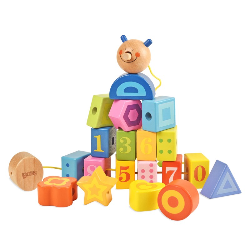 BOHS Caterpillar Threading Game - Toddler Learning Counting, Numbers and