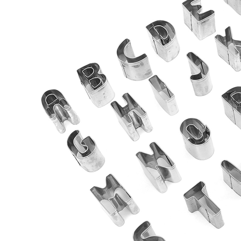 26Pcs Stainless Steel Alphabet Letter Cookie Cutters for Baking DIY,