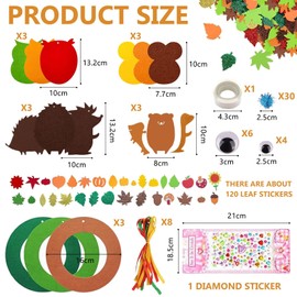 Taufe Felt Craft Set for Decoration, Autumn Crafts for Children, Felt Autumn Crafts Children's Set, Autumn Wreaths Craft Set for Children, Owl Crafts, for Craft Projects, DIY Felt Z Autumn Wreaths