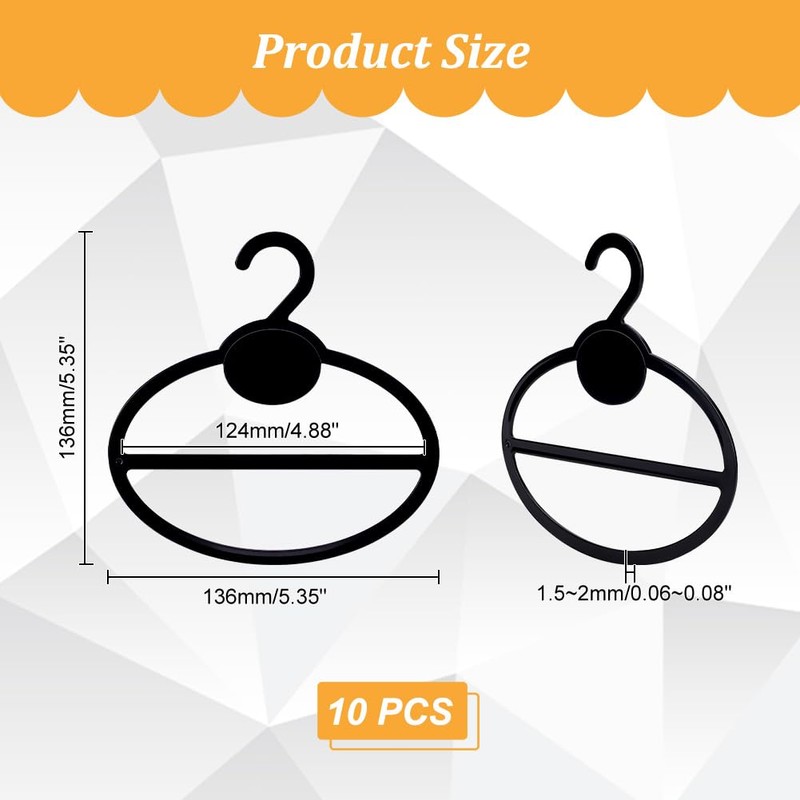 AHANDMAKER 10 Pcs Black Scarf Hanger, Oval Scarf Hanger Ring