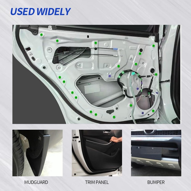 Tecledsn 100PCS Door Panel Retainer Clips, Fender Liner Clip, 8mm