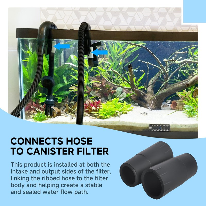 Aigemsi (2-Pack) A20017 Rubber Hose Adapter, Compatible with Fluval 304,