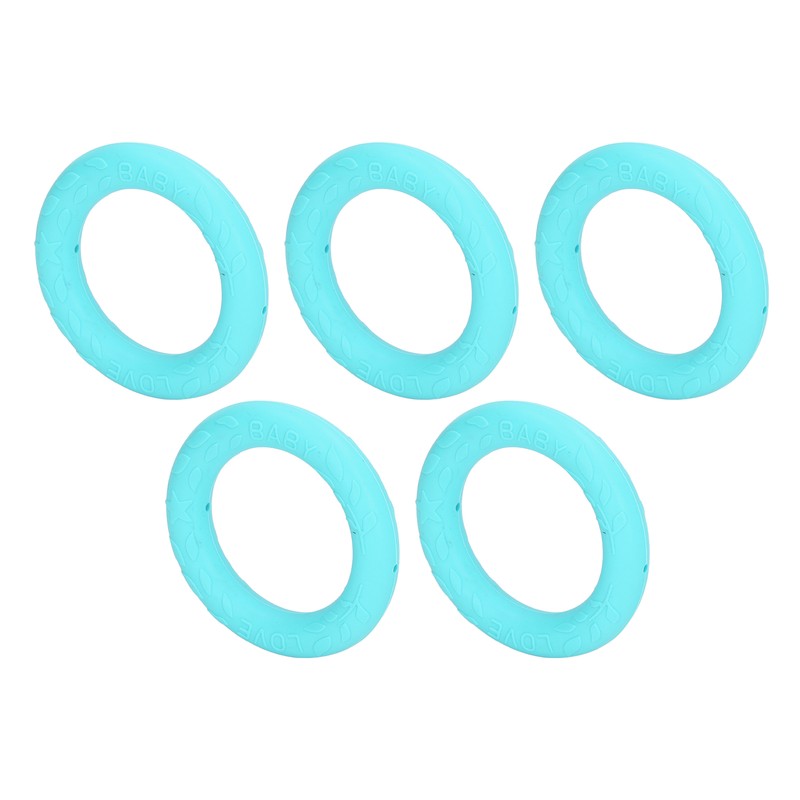 5pcs Baby Soft Silicone Teething Ring Toy Infant Safe Elastic