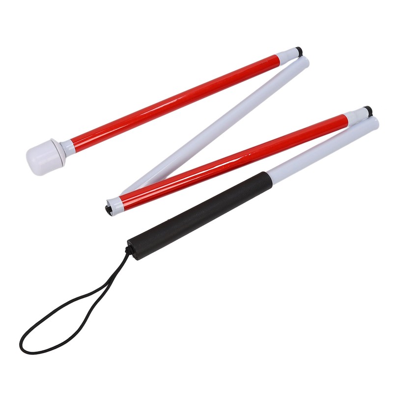 Blind Guide Cane Aluminum Alloy Portable Folding Walking Stick for