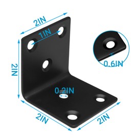REDOVANT 40Pcs Stainless Steel Angle Brackets, 1.5"x1.5"x1.5" Black L Brackets for Wood, 40MM 1.5Inch Heavy Duty Wide Corner Bracket Metal Corner Brace 90Degree Bracket for Frame Bed Furniture