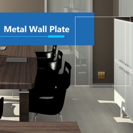 LIDER Blank Metal Wall Plate, Stainless Steel Blank Outlet Cover, Corrosion Resistant, Mid-Size 2-Gang 4.88" x 4.92", 201 Stainless Steel, LMWP-02M-HAB, Hammered Antique Brass