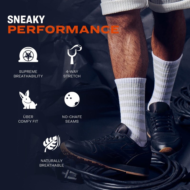 Pair of Thieves Men's Checkered Future Cushion Crew Sock, White,