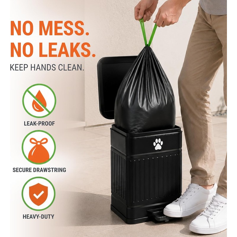 Pupzle 1.3 Gal Dog Poop Bin Liners, Trash Can Liners,