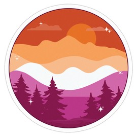 Subtle Lesbian Flag, Weather-Resistant Pride Sticker for Laptop, Water Bottles, Window, Car (3" x 3")