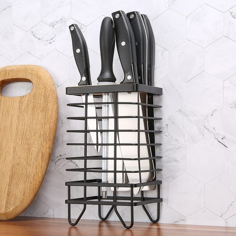 LINFIDITE Knife Block Holder Universal Kitchen Knife Organizer Storage Stand