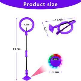 Anyingkai Children's Jumping Ring Foot Gyro, Swing Wheel with Light Wheel, Foot Spinner with Light, Children's Flashing Jump Ring and Ball with Cord, Sports Toy (Purple B)