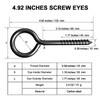 ZAUGONTW 5 Inch Eye Hooks, Eye Bolts Screw in Hooks