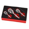 3pc Stubby Ratchet Set 1/4", 3/8" & 1/2"