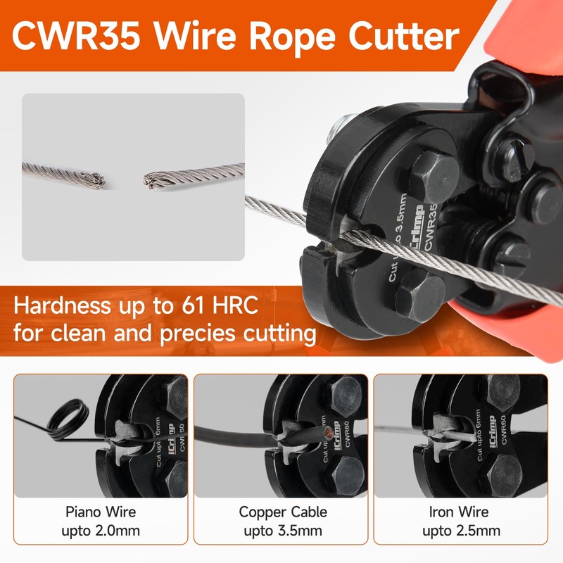 iCrimp Wire Rope Crimping Tool with Wire Rope Cutter and