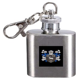 Roberts Family Crest Surname Coat of Arms 1oz Hip Flask Kerying Engraved