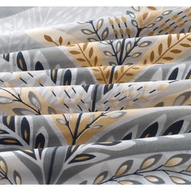 BQC 3 Pcs Duvet Cover Set Soft Quilt Cover Easy Care Anti Allergic Bedding Set Include 1 Quilt Cover, 1 Fitted Sheet with 1 Pillow Cases (Jasmine Silver, Single)