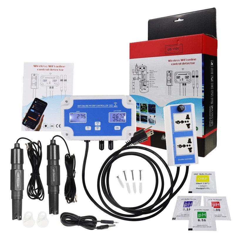 Smart pH ORP Controller Aquarium pH Monitor Wi-Fi for pH/ORP/Temp