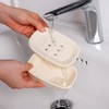 Umlaca Ceramic Soap Dish Double Soap Holder with Self-Drainage for