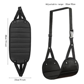 TRKETK 2 Pcs Airplane Footrest, Adjustable Flight Foot Rest for Adults & Kids Airplane Travel Accessories Portable Foot Hammock Under Desk Upgrade Comfort Leg Rest Pad for Long Flight (Black+Blue)