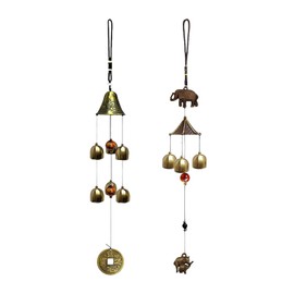 2 Metal Wind Chime Pendants, Big Clock Wind Chimes, Retro Wind Chimes, Bell Pendants, Home Store Wind Chime Pendants, Garden Decoration Wind Chimes, Wind Chime Decoration Pendants