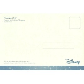 PINOCCHIO, CONCEPT ART BY GUSTAF TENGGREN, WATERCOLOR, NICE POSTCARD
