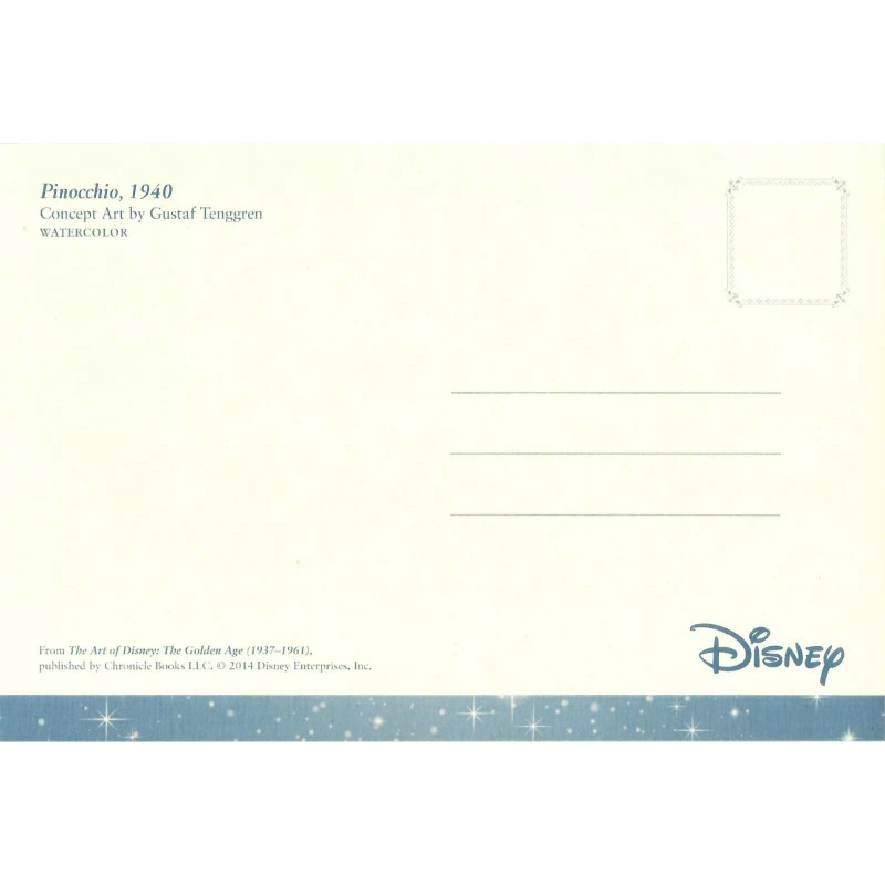 PINOCCHIO, CONCEPT ART BY GUSTAF TENGGREN, WATERCOLOR, NICE POSTCARD