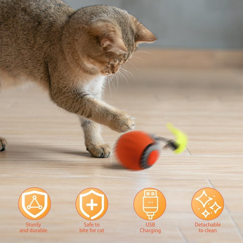 MADGININE Interactive Cat Ball Toy,Speedy Tail 2.0,Cat Toys Interactive for