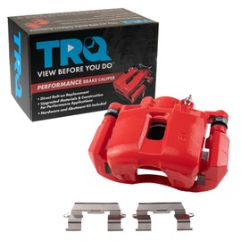 TRQ Front Left Brake Caliper w/Bracket Performance Red Drivers Side Compatible with 2001-2003 Acura CL 1999-2004 RL 1999-2008 TL 2004-2014 TSX 2003-2012 Honda Accord