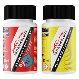 MOTIONCOLORS Zephyr Blue Metallic/Arktis Blau Metallic 8N0 für Lexus Autolack Lackstift Set Basislack und Klarlack je 50ml