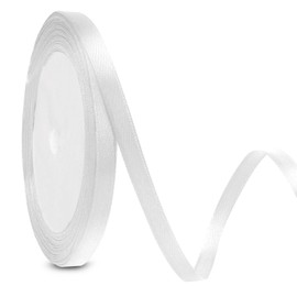 Packaging Ribbons Gift Ribbon White 6 mm 23 m Gift Ribbon Christmas Gift Ribbon White Fabric Ribbon White Decorative Ribbon Christmas Gift Packaging Christmas