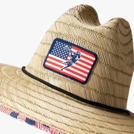 ChalkTalkSPORTS Patriotic Lacrosse Straw Sun Hat | Adult Size