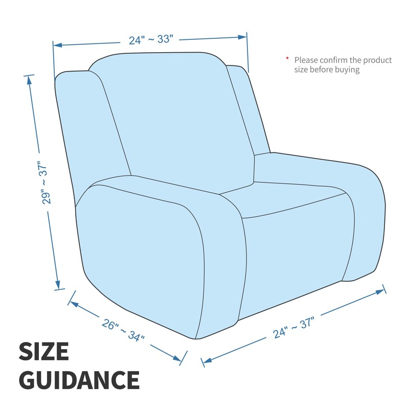MAXIJIN Velvet 4 Piece Recliner Cover Stretch Plush Soft Cover