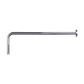 Naiture L Shaped, Corner Shower Head Extension Arm with Flange, 1/2 NPT Threaded Connection, 20 inch Length, Straight Lower Rain Fall Shower Head, Long Extender Pipe, Brass, Chrome Finish