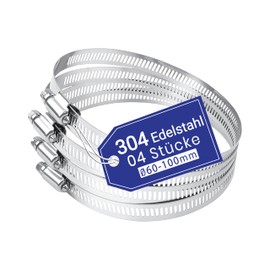 AZISHA Hose Clamps Set with Wing Nut Stainless Steel with 9 mm Band DIN 3017 Industrial Quality 50-70 mm with Blue Wing Nut 30 x 10-70 mm