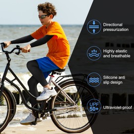 4 pares de mangas largas de compresión para piernas y mangas de compresión para brazos juveniles de baloncesto, Blanco, Small