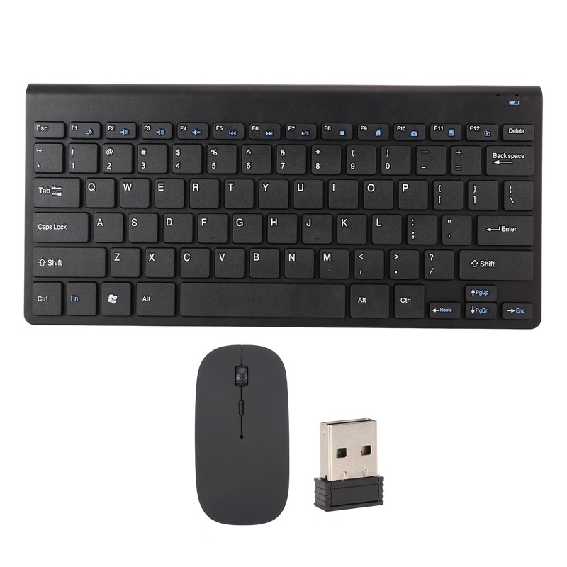 Smart Wireless Keyboard Mouse Kit Silent LED Indicator Waterproof Power