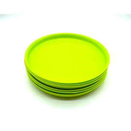 Plates 18 cm Set of 6 Dinner Plates Party Tableware Children's Tableware Camping Tableware Plastic Tableware Lime
