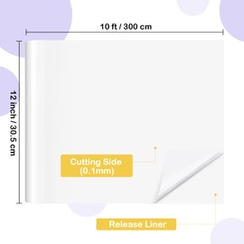 Euqvunn Vinile Adesivo Bianco 30.5 cm x 300 cm, Vinile Permanente Affidabile per Fai-da-te, Adesivi, Cartelli e Progetti - Resistente, Facile da Tagliare e Applicare, Adatto per Design Personalizzati