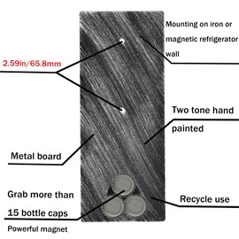 Luwanburg Antique Magnetic Bottle Cap Top Catcher Stainless Steel Plate Wall Mounetd with Strong Magnets Attached to Iron Fridge Cooler