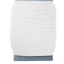 Trimming Shop Flat Elastic Band 5mm Braided Elastic Band Stretch Strap Smooth Elastic Cord for Dressmaking Headband, Sewing Clothing, Knitting, DIY Projects, White, 25 Metres