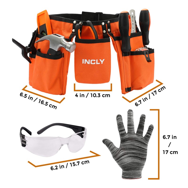 INCLY 95 PCS Kids Real Tool Set, Boys Small Real