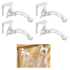 SakuraLovely8 Garbage Bag Holder Door Hanger Folding Kitchen Non Slip White