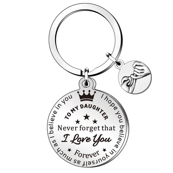 QMVMV To My Daughter Inspirational Gifts Keyring Keychain Key Rings