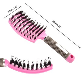 Reayou Boar Bristle Hair Brush,Curved & Vented & Fast Dry Detangling Hair Brush for Men Girls Women Wet, Long, Thick, Curly and Tangled Head Massage Hair Styling Hair Blow Drying Brush
